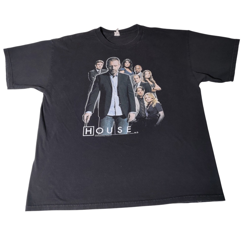 Vintage 2010 House MD TV Show Graphic T-Shirt Mens XL Black Alstyle Hugh Laurie